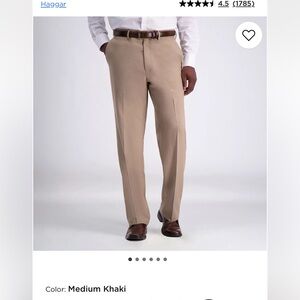 Like New-Haggar Men's Premium Comfort Khaki-Straight Leg Dress Pants-Size 34x32
